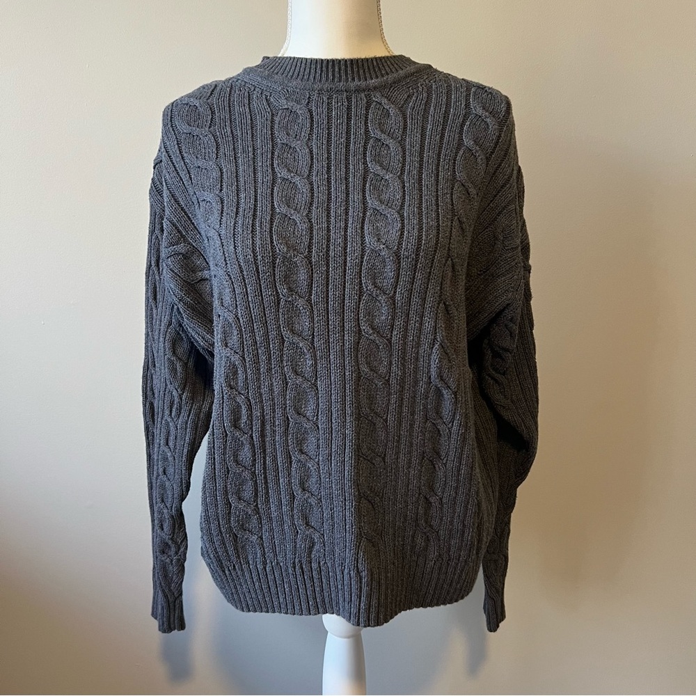 Cable Knit Crewneck Pullover Sweater